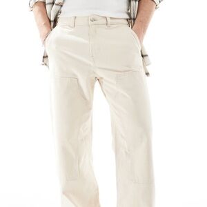 Men’s size 32x28 Abercrombie and Fitch Workwear Baggy Fit Canvas Pants in beige